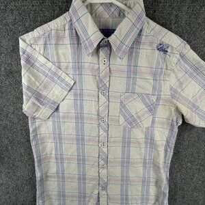 Quiksilver Quicksilver Button Up Skater Woven Plaid Short Sleeve Med Mid Fit